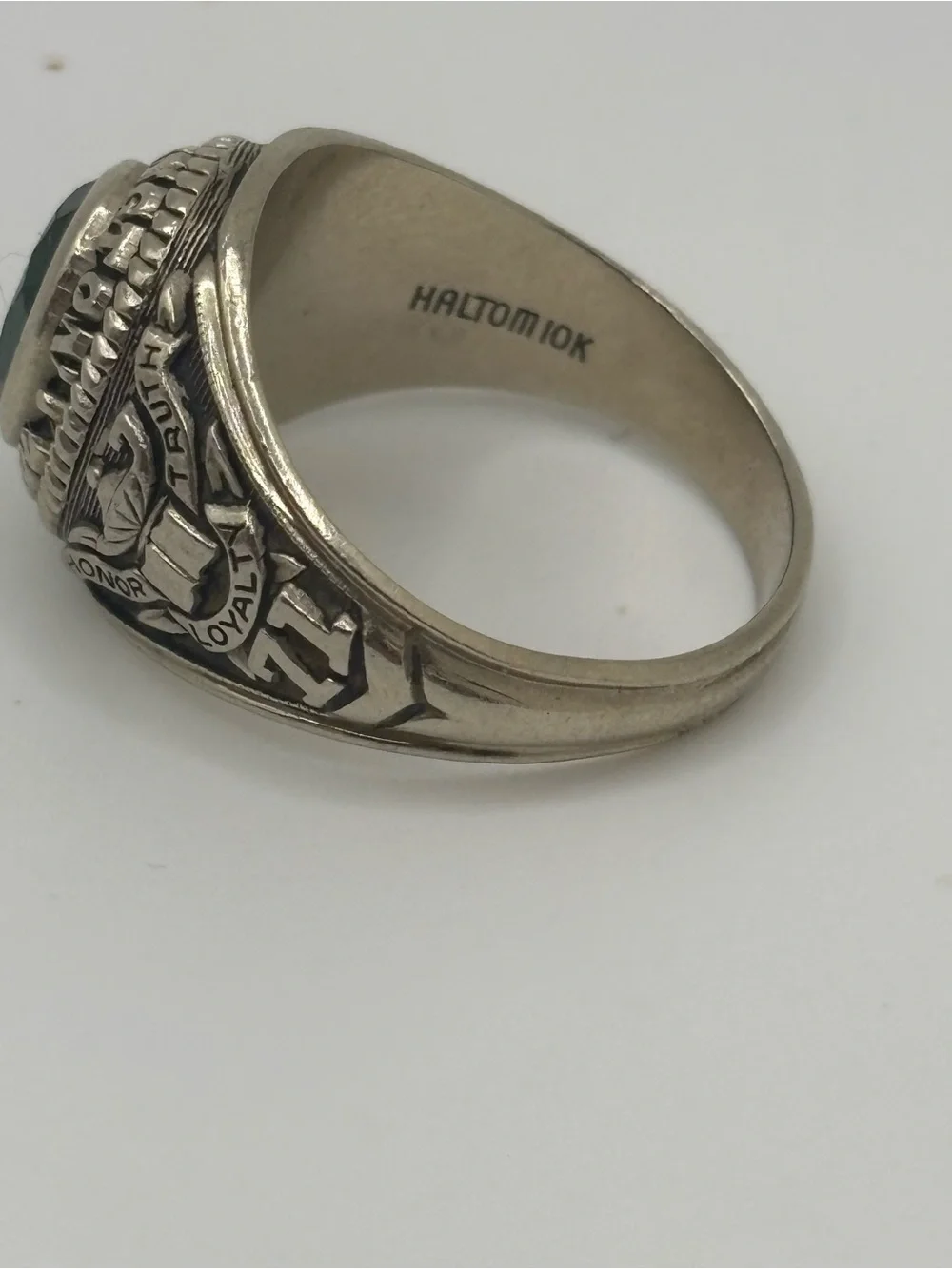 1971 Arlington High School Haltom 10K White Gold Class Ring Sz 7 7g Vintage
